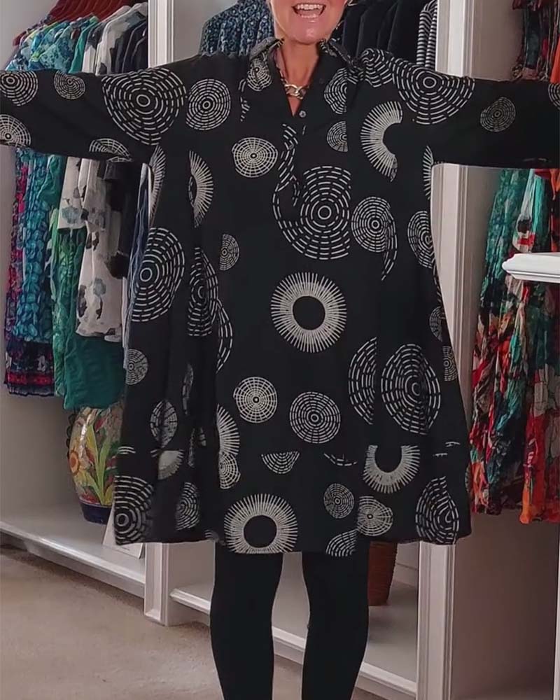 Marlene - Lässiges Kleid mit geometrischem Druck