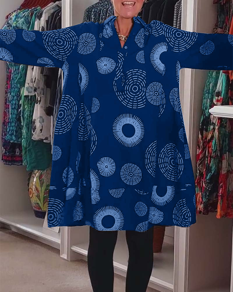 Marlene - Lässiges Kleid mit geometrischem Druck