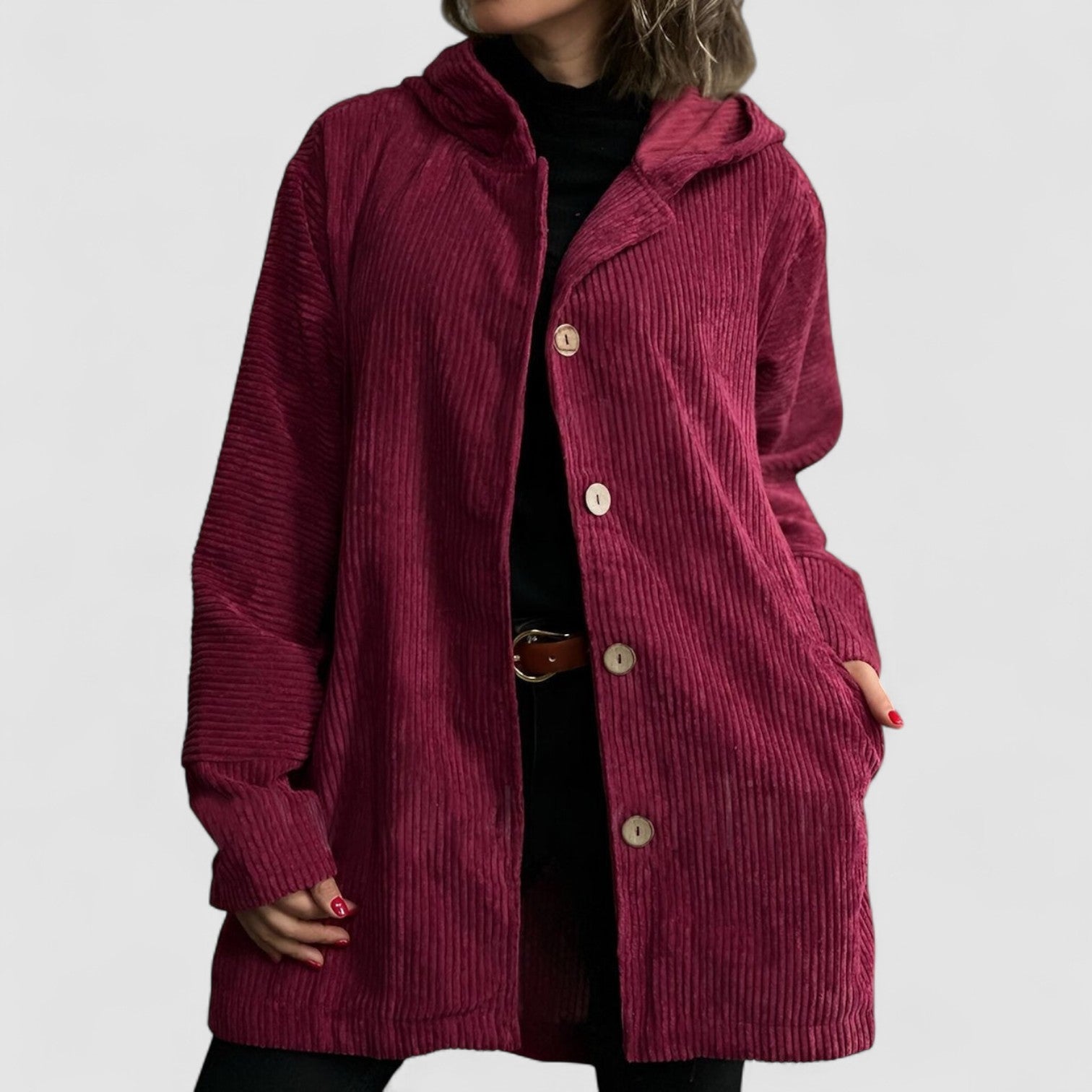 Cordia - Bequeme Cord-Jacke mit Kapuze