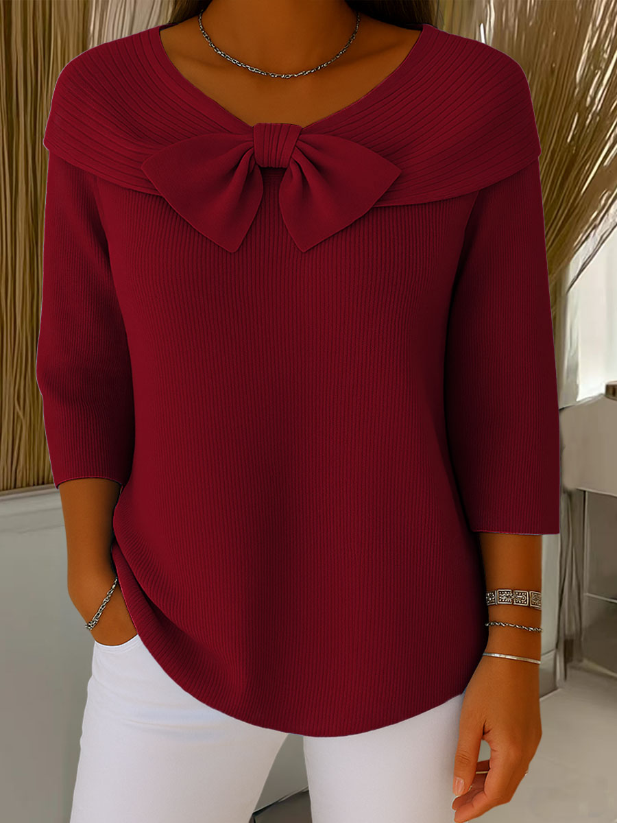 Helen – Eleganter Strickpullover mit Schleifendetail