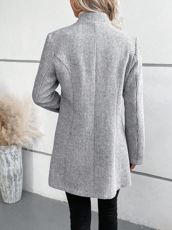 Tanja – Eleganter kragenloser Langarm-Überwurf