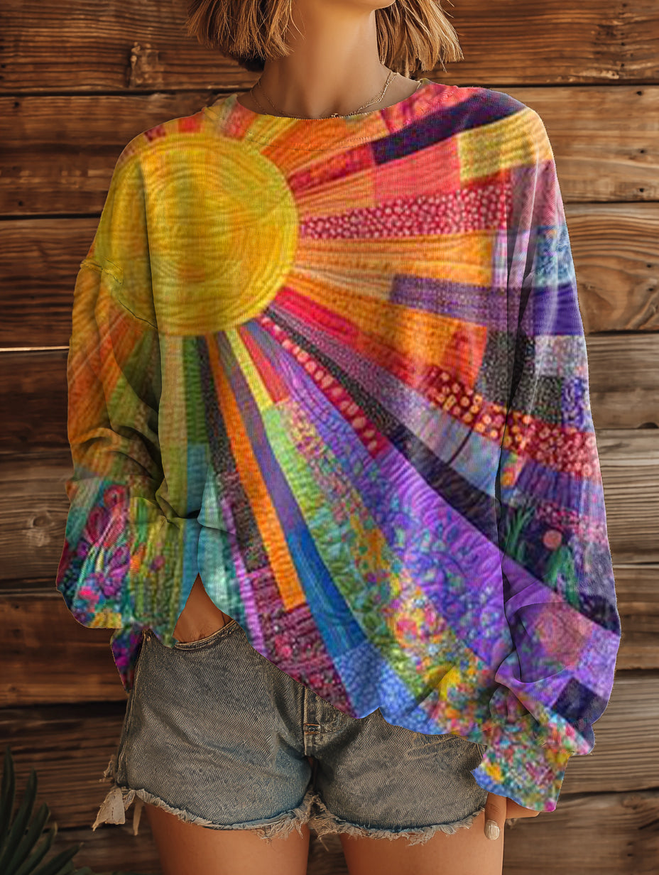 Sloane - Sonnen-Collage Kunst Sweatshirt