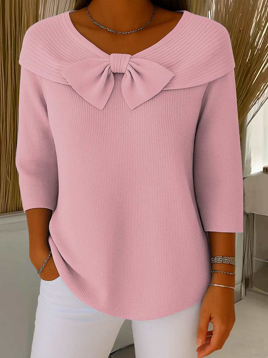 Helen – Eleganter Strickpullover mit Schleifendetail