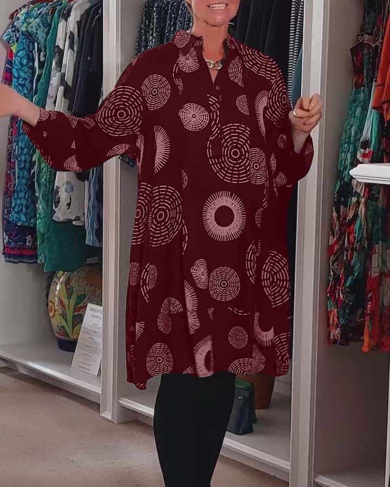 Marlene - Lässiges Kleid mit geometrischem Druck