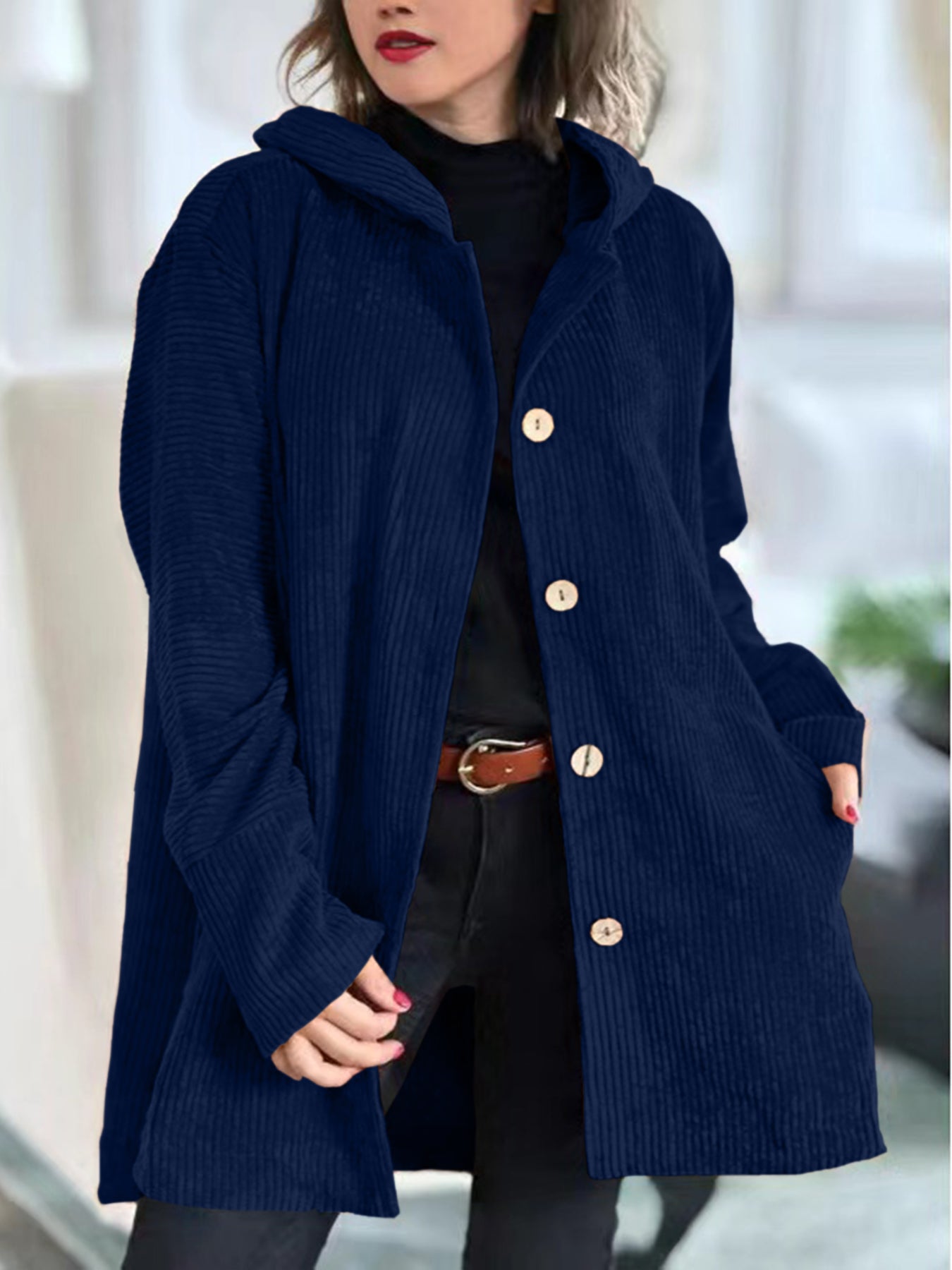 Cordia - Bequeme Cord-Jacke mit Kapuze