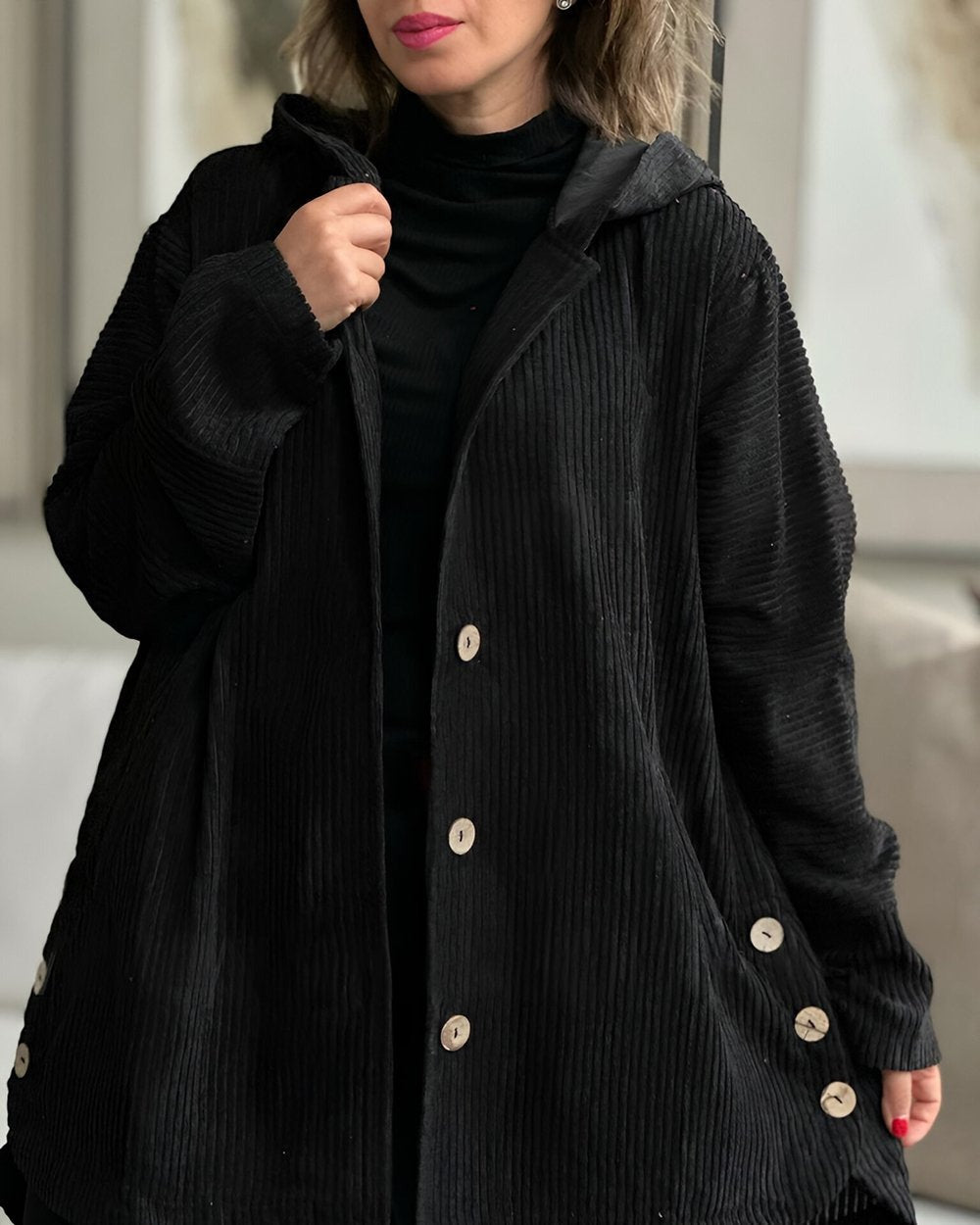 Cordia - Bequeme Cord-Jacke mit Kapuze