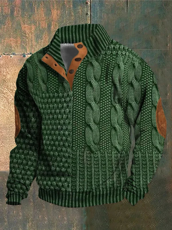 Basil - Gemusterter Bequemer Strickpullover