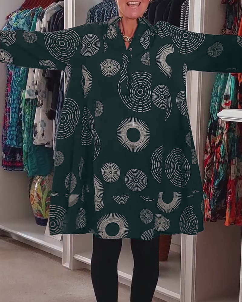 Marlene - Lässiges Kleid mit geometrischem Druck