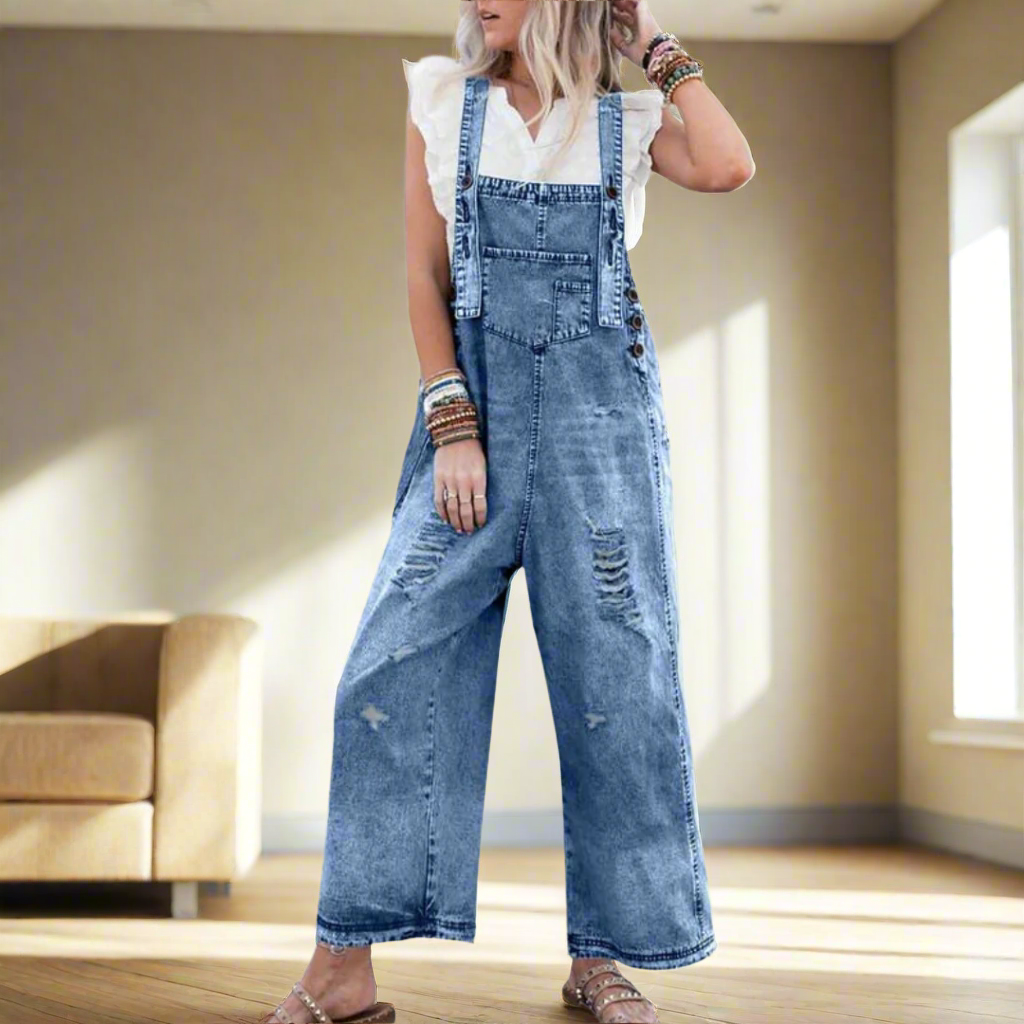 Carmelita – Vintage-Waschung Verstellbarer Jumpsuit