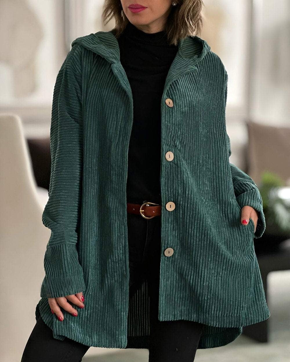 Cordia - Bequeme Cord-Jacke mit Kapuze