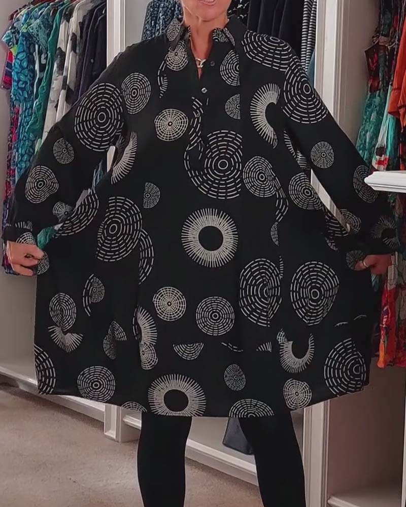 Marlene - Lässiges Kleid mit geometrischem Druck