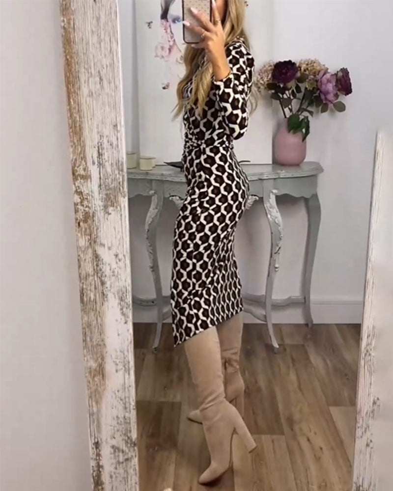 Donna - Bequemes bedrucktes Schlitzkleid