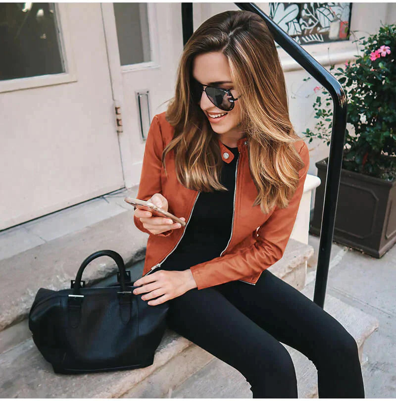 Abigail - Elegante Italienische Lederjacke
