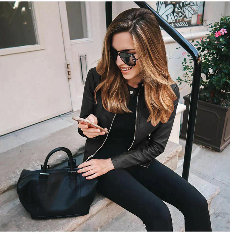 Abigail - Elegante Italienische Lederjacke