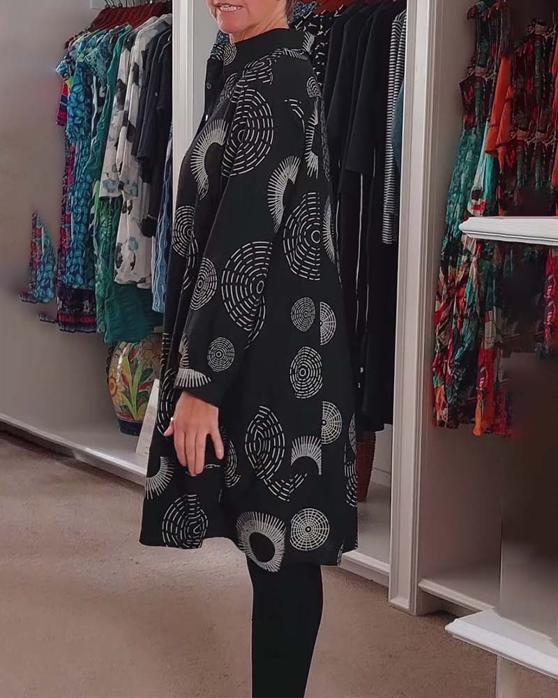 Marlene - Lässiges Kleid mit geometrischem Druck