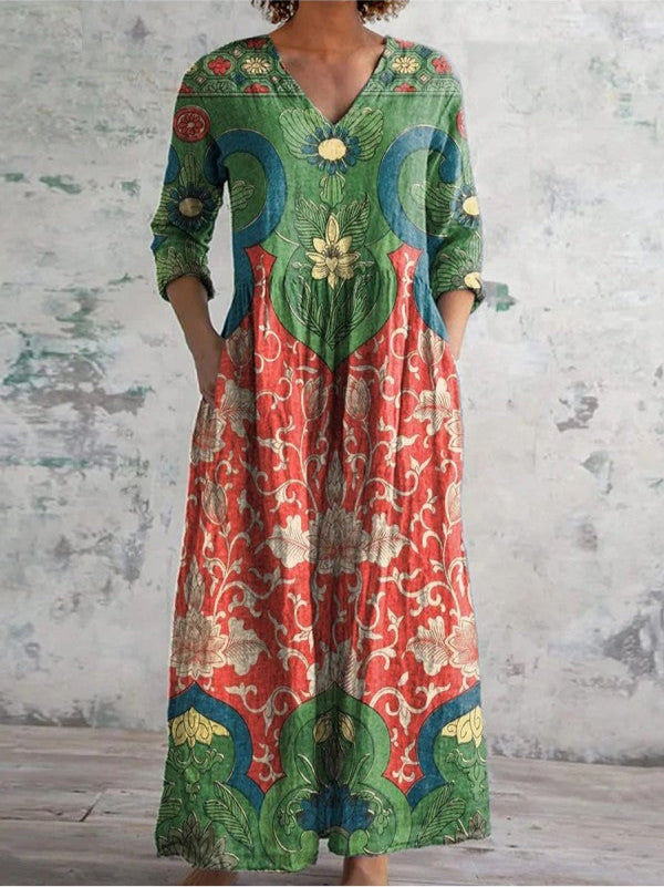 Celestine - Vintage Floral Maxi Kleid
