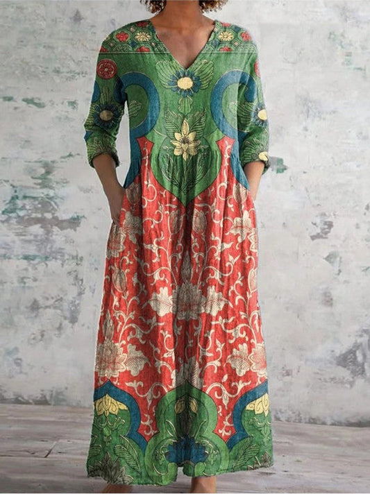 Celestine - Vintage Floral Maxi Kleid