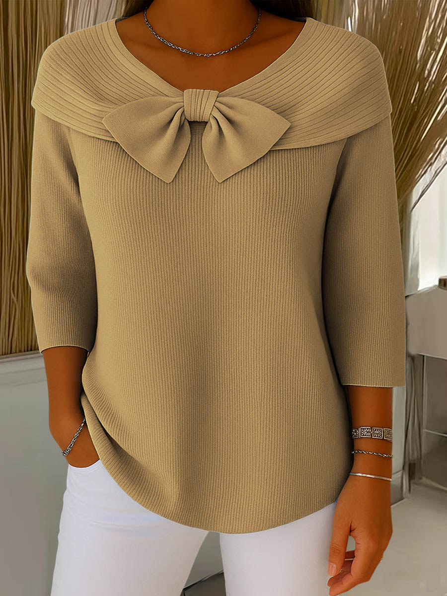 Helen – Eleganter Strickpullover mit Schleifendetail