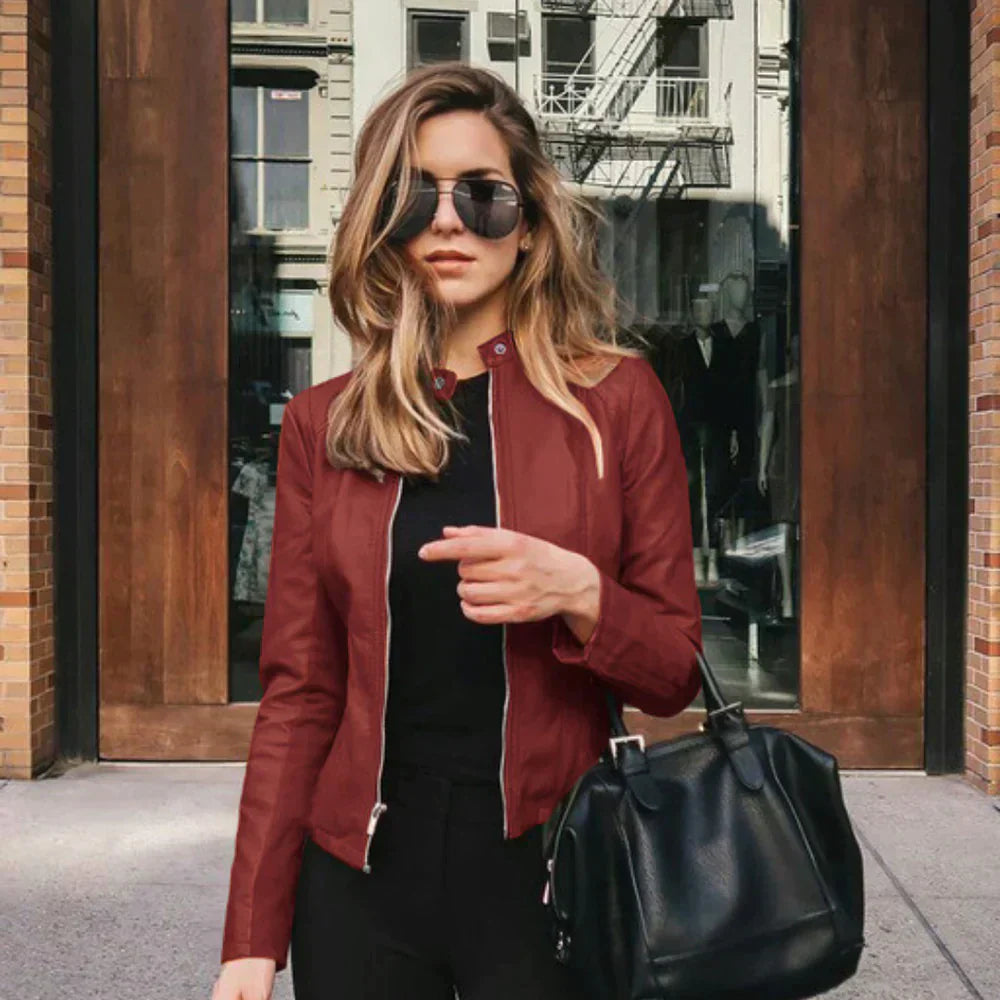 Abigail - Elegante Italienische Lederjacke