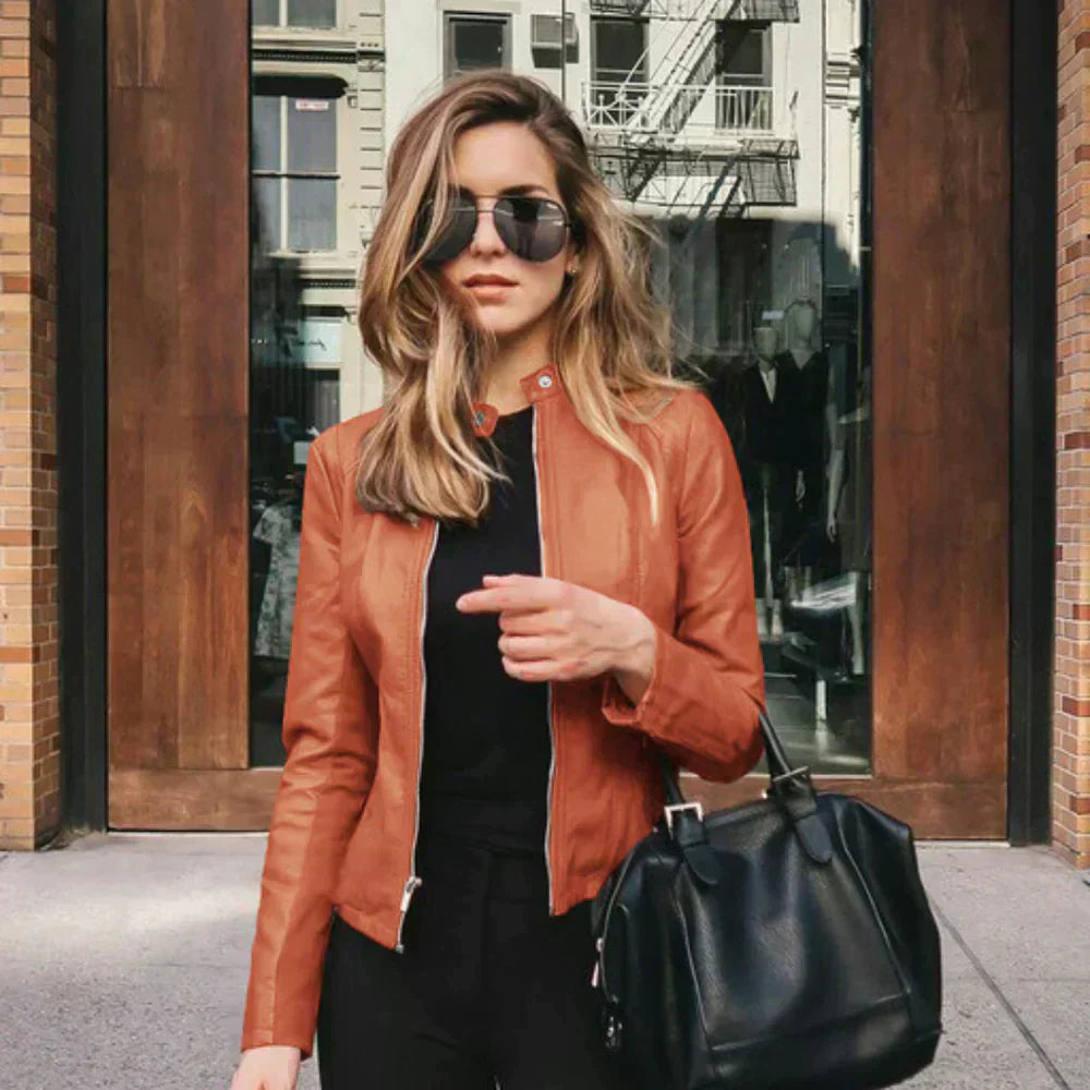 Abigail - Elegante Italienische Lederjacke